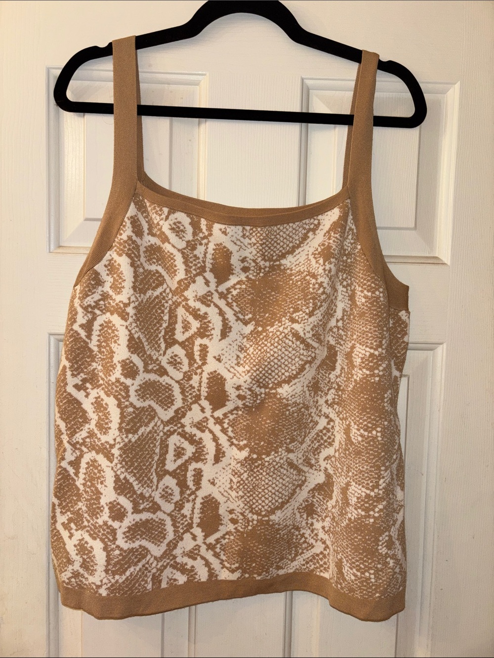 Nine West Tan & White Snake Print Tank Top XXL NWT